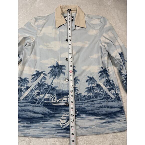 LAUREN Naval Supply Company P/S Cotton Blue Button Up Boat Sail Shirt Jacket - Picture 5 of 8